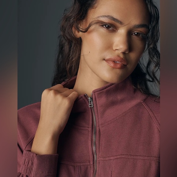 NWT Anthropologie Daily Practice Long-Sleeve Pop Trick Dress Burgundy Size M - Picture 6 of 13